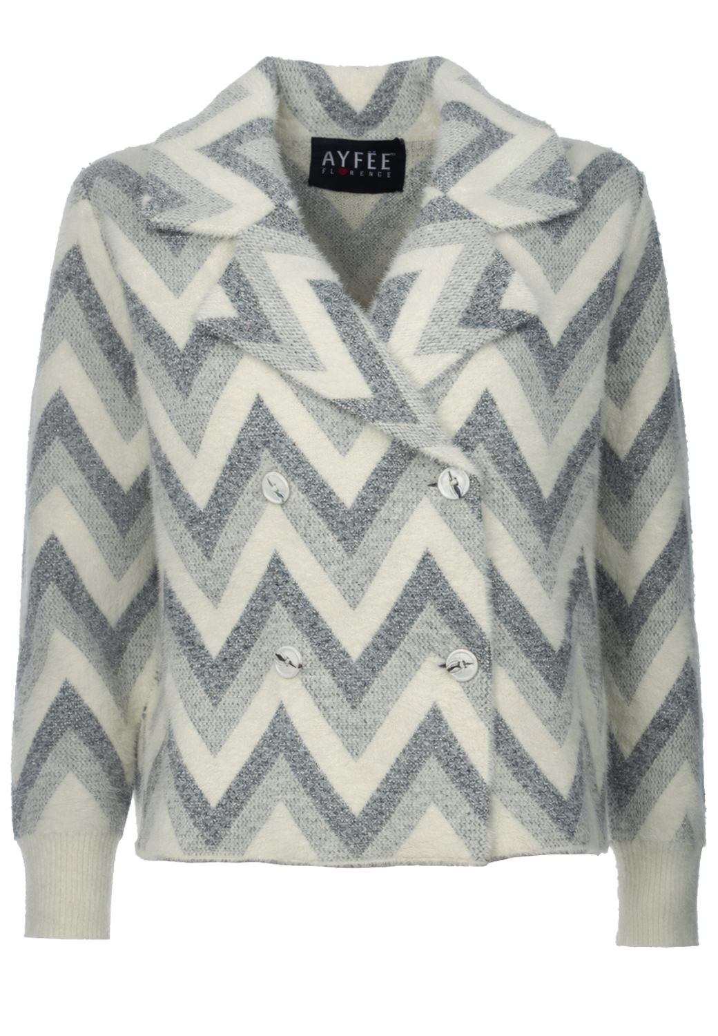 GIACCA CORTA CHEVRON,3 TG,30%PL 60%NY 10%MF, MADE IN PRC                 